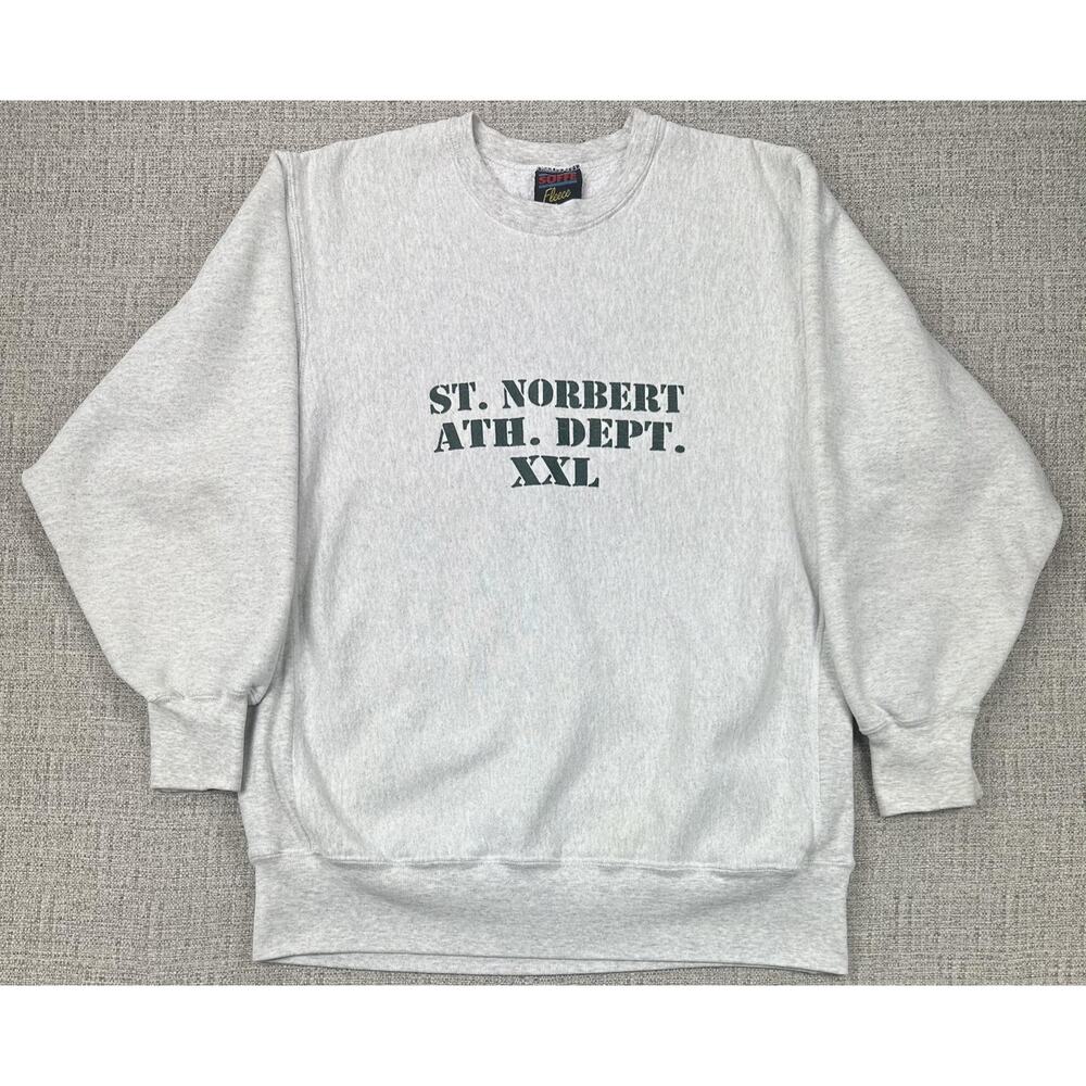 Soffe Sweatshirt Sz L Gray Crewneck Fleece St. Norbert Ath Dept Soffe Made USA